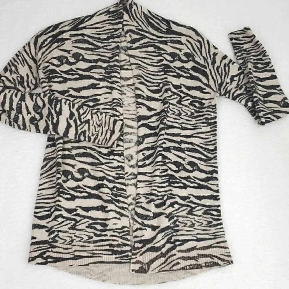 H&M Zebra Print Light Open Cardigan Size XS